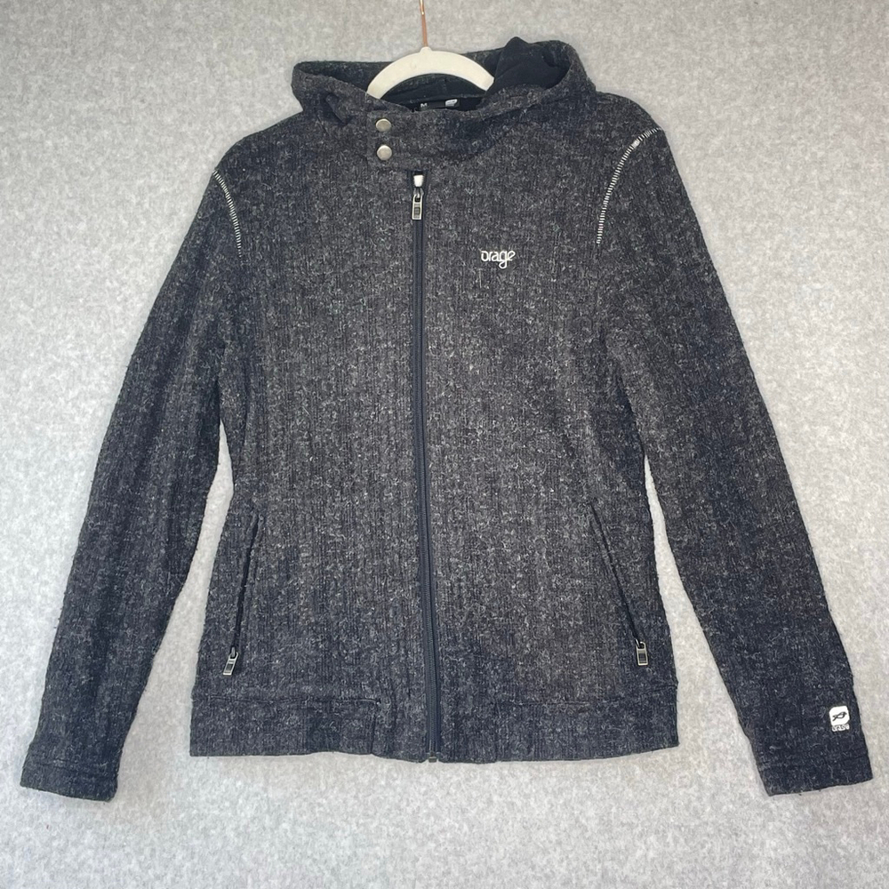 Orage Women's Gray Wool Blend Full Zip Hooded Jacket Medium - Picture 2 of 9